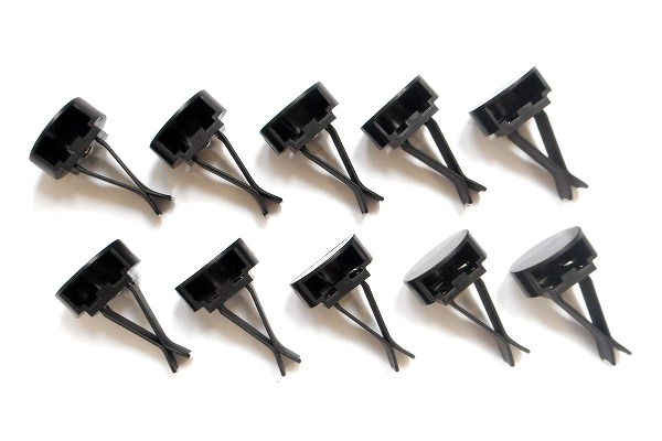 車芳香剤クリップベース　ブラック10個（クリップ＋丸型 台座付き）