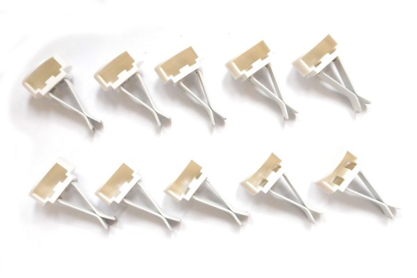 車芳香剤クリップベース　ホワイト10個（クリップ＋丸型 台座付き）