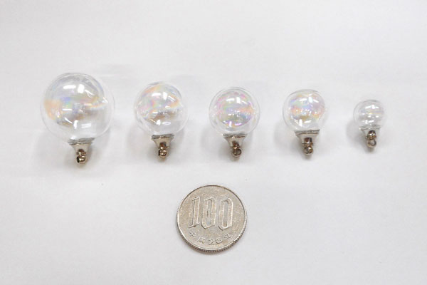 SHAREKIアクセサリーガラス容器 円球ガラスドーム レインボーカラー