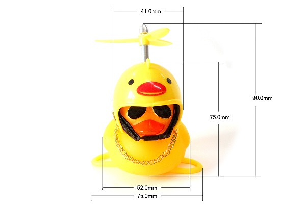 どこでもくっ付き音が鳴って光るアヒル イエロー サイズ