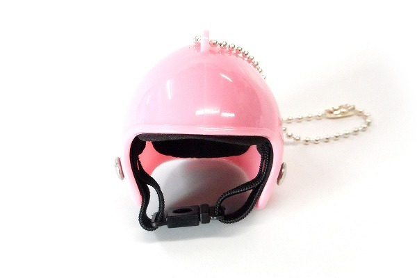 ハンドメイド ミニヘルメット ボールチェーン ピンク mini