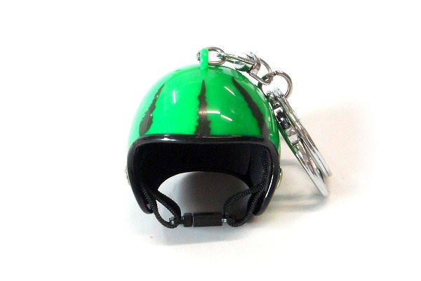 ハンドメイド ミニヘルメット ボールチェーン スイカヘルメット スイカ模様 mini
