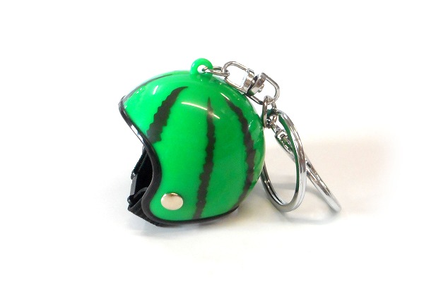 ハンドメイド 小さい ヘルメット ミニヘルメット ボールチェーン スイカヘルメット スイカ模様