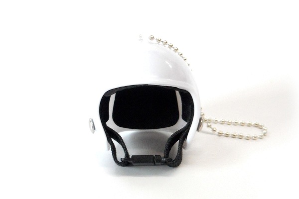 ハンドメイド ミニヘルメット ボールチェーン ホワイト mini