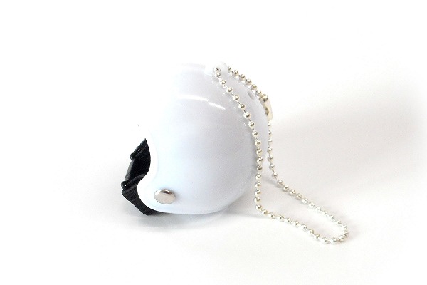 ハンドメイド 小さい ヘルメット ミニヘルメット ボールチェーン ホワイト