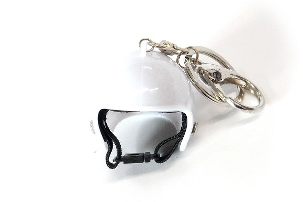 ハンドメイド ミニヘルメット キーホルダー プロペラ付き ホワイト mini