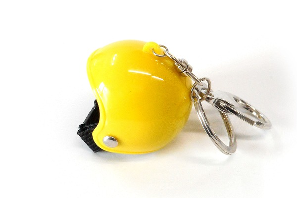 ハンドメイド 小さい ヘルメット ミニヘルメット キーホルダー プロペラ付き イエロー