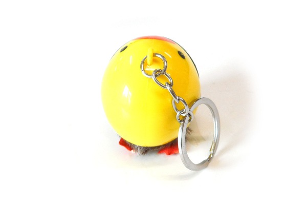 キーホルダー ヘルメット付き ヒヨコ グレー アクセサリー バック