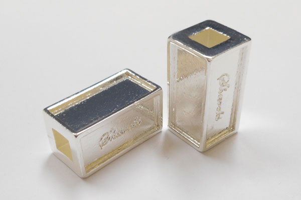 SHAREKI チャーム芯(ロンデル) 四角柱 スクエア キューブ シルバー 10mmx10mmx20mm