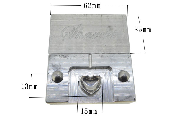 SHAREKI Shareki クレイ エポキシ樹脂粘土 金型 ハート 15mm
