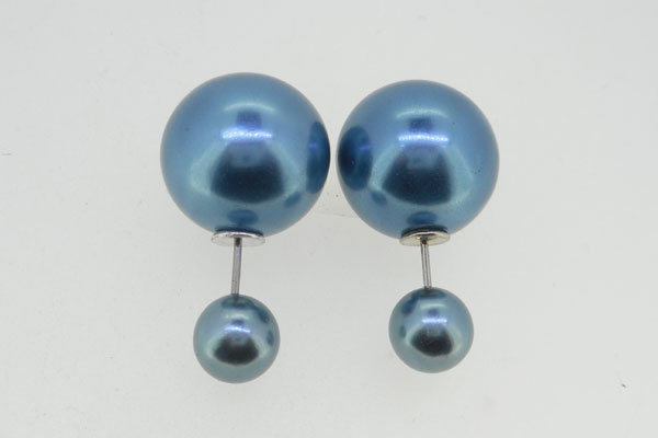 グルーデコ 素材(パーツ)(Shareki クレイ)Wピアス(ボールキャッチピアス)ブルー