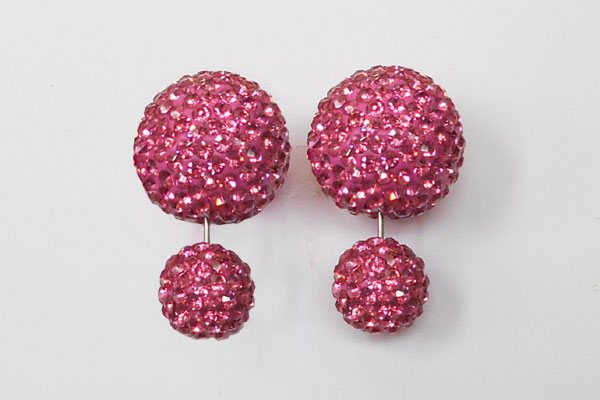 グルーデコ 素材(パーツ)(Shareki クレイ)Wピアス(ボールキャッチピアス)ローズ