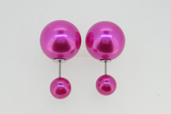 グルーデコ 素材(パーツ)(Shareki クレイ)Wピアス(ボールキャッチピアス)ローズ