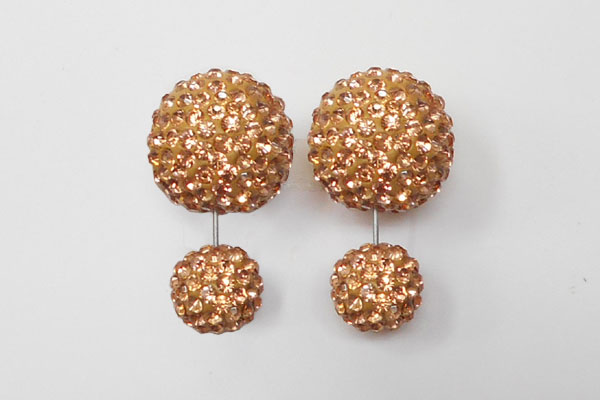 グルーデコ 素材(パーツ)(Shareki クレイ)Wピアス(ボールキャッチピアス)シャンパン