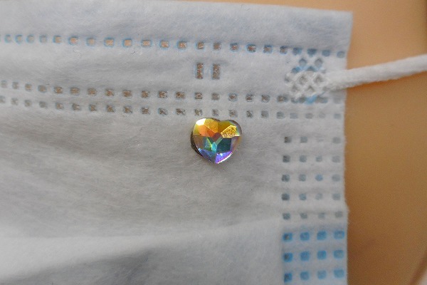 マスクアクセサリー キラキラマスクアクセサリー マスクピアス ハート レッド