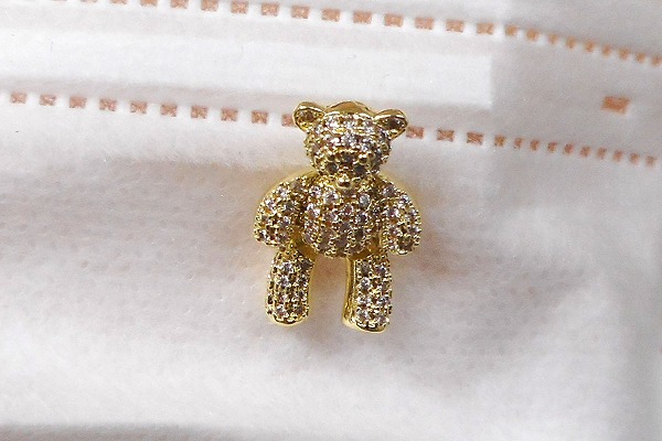 マスクアクセサリー キラキラマスクアクセサリー マスクピアス 熊 クマ ベア クリスタル