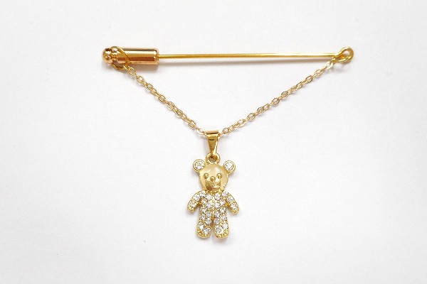 SHAREKI マスクアクセサリー・マスクペンダント「ピンダント」ゴールド 熊 クマ