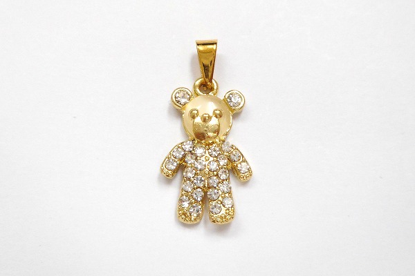 SHAREKI マスクアクセサリー・マスクペンダント「ピンダント」ゴールド 熊 クマ ペンダントトップ