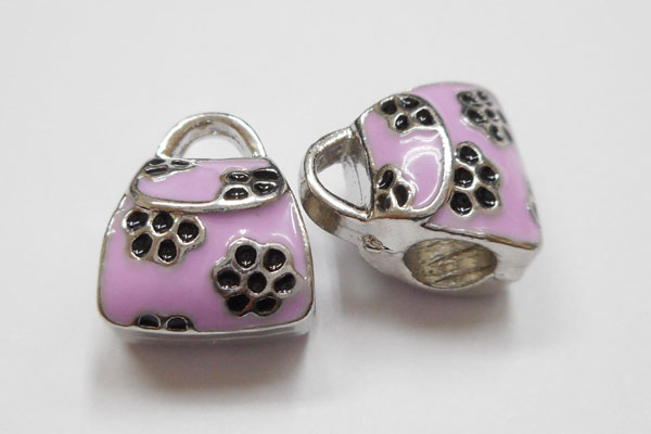 SHAREKI チャーム芯(ロンデル) バック ピンク 11.0mmx8.0mmx12.0mm 穴:4.6mm