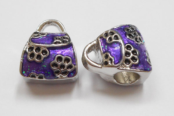 SHAREKI チャーム芯(ロンデル) バック バイオレット 11.0mmx8.0mmx12.0mm 穴:4.6mm