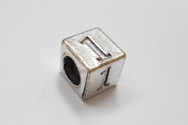 SHAREKI チャーム芯(ロンデル) 数字-1 5.0mmx15.0mm 穴:4.5mm