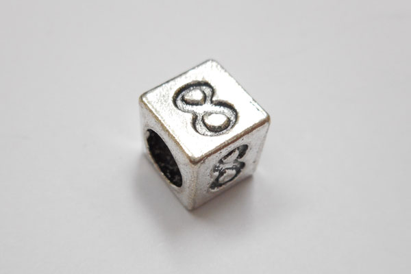 SHAREKI チャーム芯(ロンデル) 数字-8 5.0mmx15.0mm 穴:4.5mm