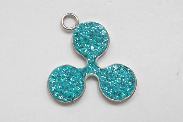 S◆P(SP) ステンレス316Lペンダント(リップル)(ステンレスシルバー)Ripple ブルー デコ素材