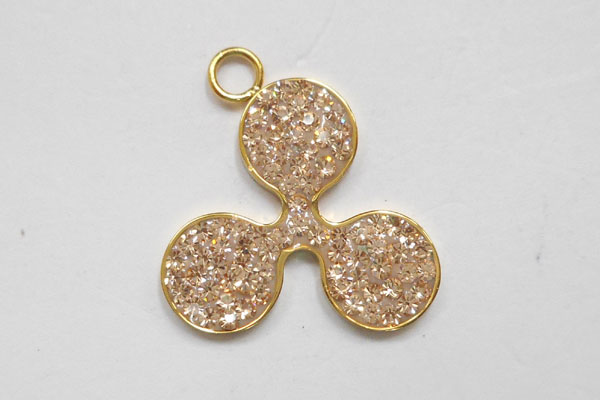 S◆P(SP) ステンレス316Lペンダント(リップル)(ゴールド)Ripple シャンパン デコ素材
