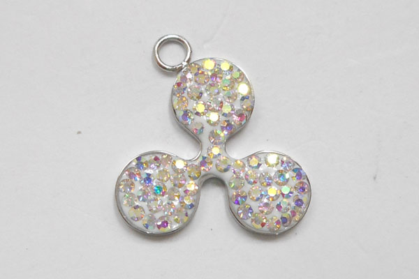 S◆P(SP) ステンレス316Lペンダント(リップル)(ステンレスシルバー)Ripple レインボー デコ素材