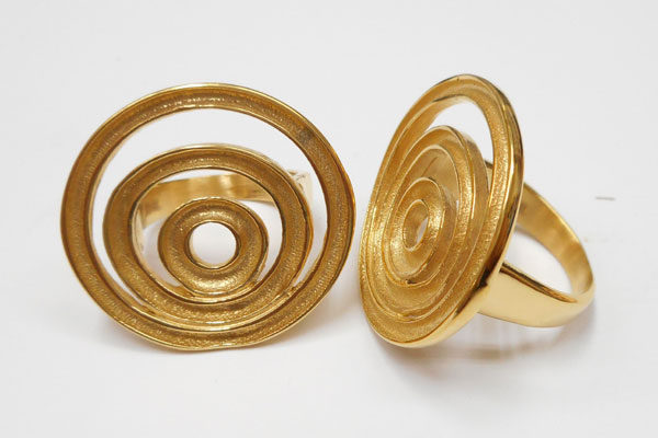 S◆P(SP) ステンレス316LリングH-Type(指輪)ゴールド サイズ:25.5mmx26.5mm