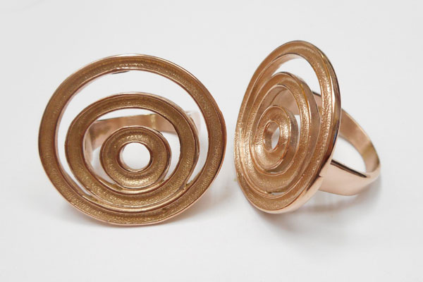 S◆P(SP) ステンレス316LリングH-Type(指輪)ピンクゴールド サイズ:25.5mmx26.5mm