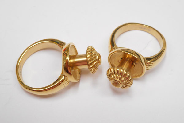 S◆P(SP) ステンレス316LロンデルリングK-Type(指輪)ゴールド サイズ:25.5mmx26.5mm