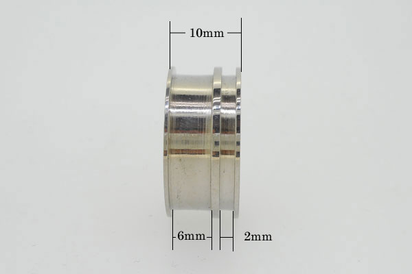 ステンレス304 10mm 2溝 指輪素材