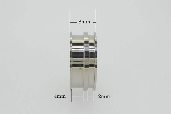 ステンレス304 8mm 2溝 指輪素材