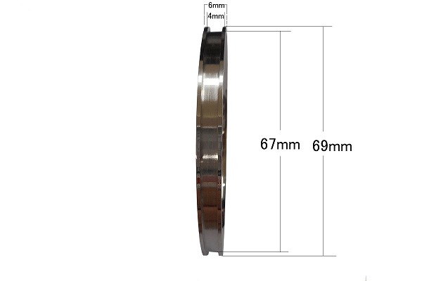 SHAREKI ステンレス バングル エタニティ ブレスレット サイズ 6mm幅 溝幅4mm